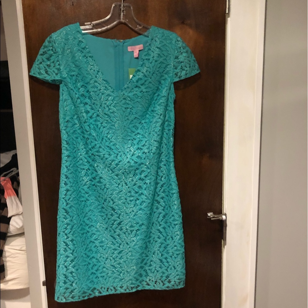 Lilly Pulitzer Jungle Lace Seafoam Green Dress